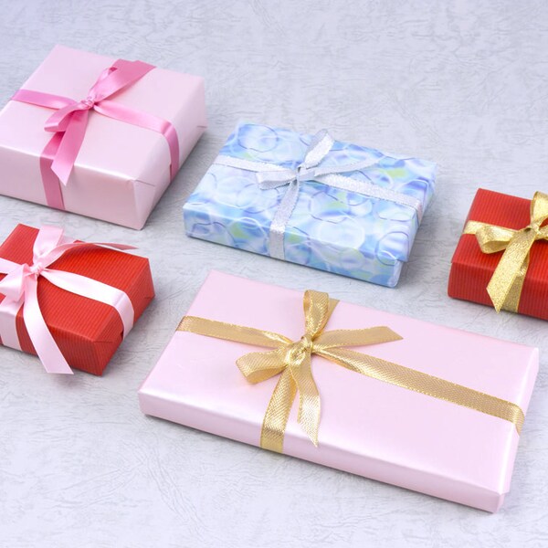 Wrapping Option Service for gift item, gift wrapping paper, ribbon bundle available in 8 colors