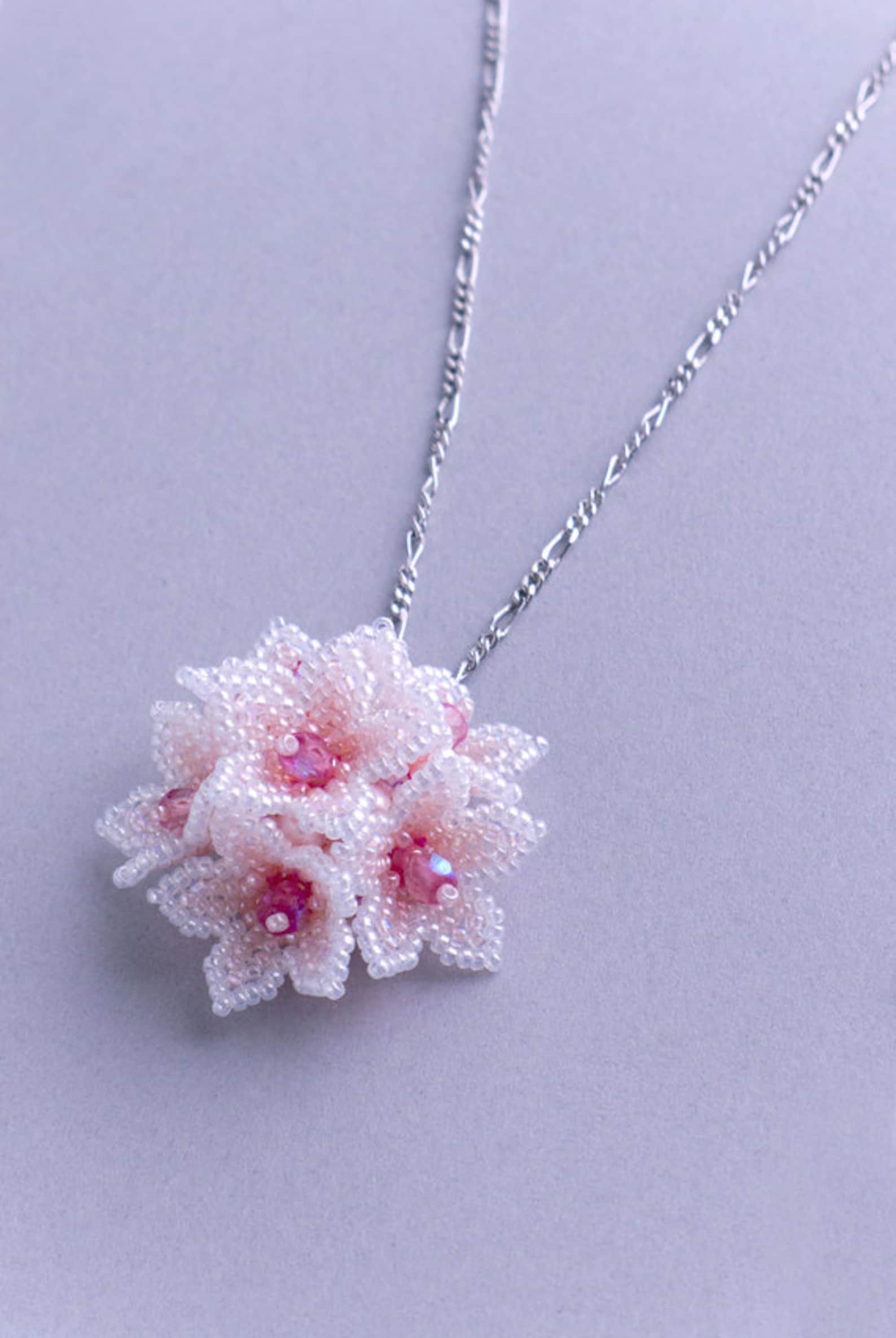 Pink Flower Dome Pendant Cherry Blossom Jewelry Lovely - Etsy