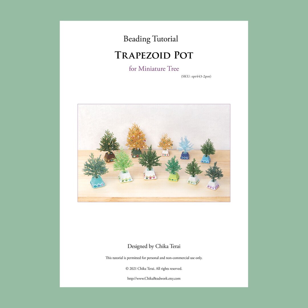 Beaded Miniature Tree With Trapezoid Pot, Peyote Stich Pattern (PDF ...