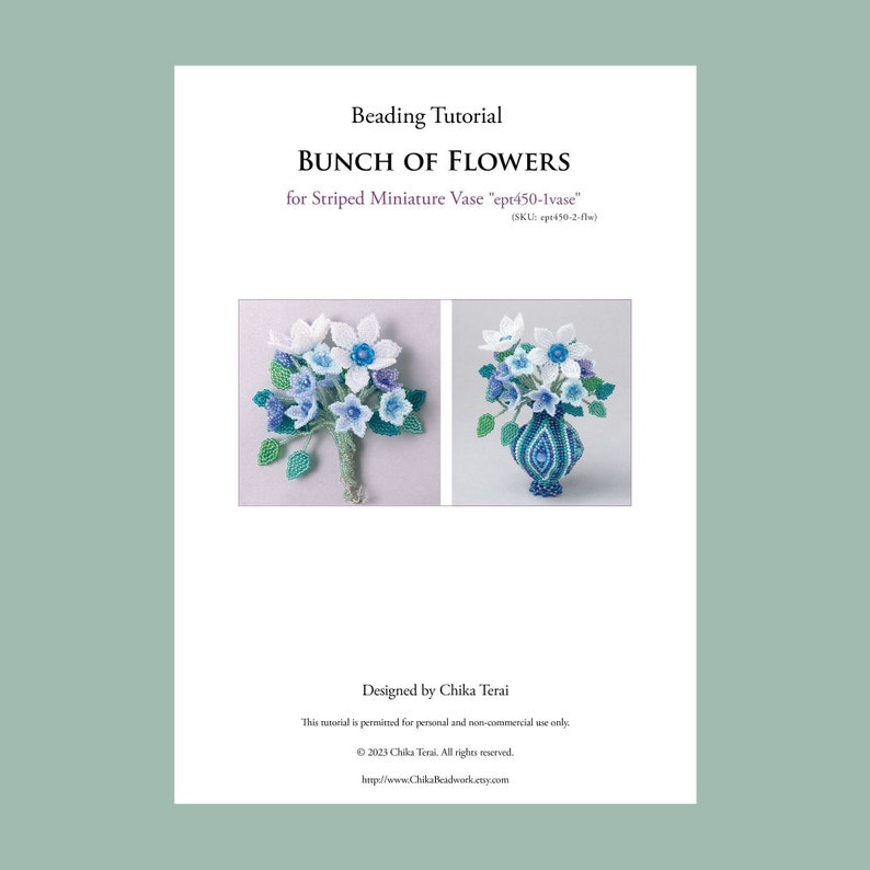 Beading Tutorial for Bunch of Flowers, Seed Bead Pattern (PDF), Ept450 ...