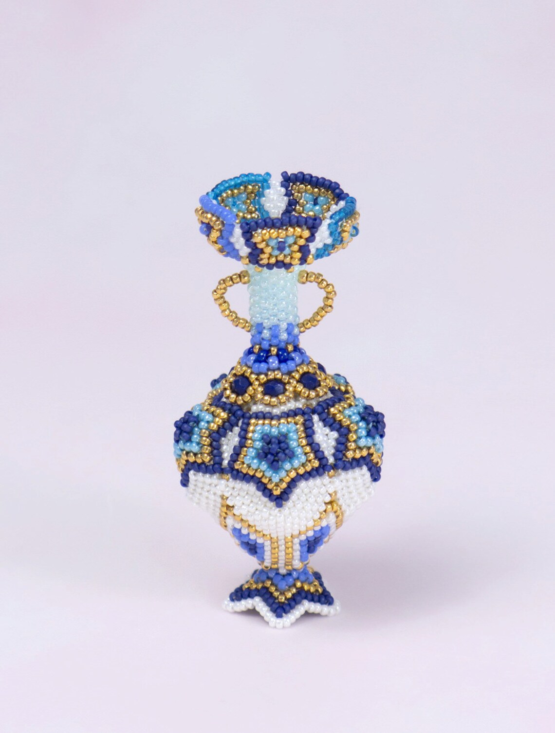 Blue decorative vase beaded vase miniature collection star Etsy