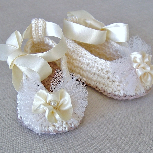 Crochet Pattern Baby Ballerina Slippers Baby Wedding Shoes Crochet Pattern Digital File Instant Download