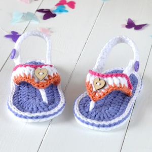 CROCHET PATTERN Baby Sandals flip flops in 2 sizes Easy Baby Shoe PATTERN Digital File Instant Download