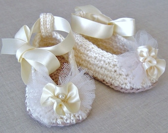 Crochet Pattern Baby Ballerina Slippers Baby Wedding Shoes Crochet Pattern Digital File Instant Download