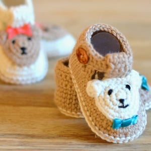 CROCHET PATTERN Baby Booties Bear Booties for Boys AND Girls - Etsy