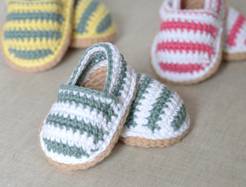 Crochet Pattern Baby Espadrilles Photo Tutorial Digital File Baby Shoes US and UK crochet terms image 5