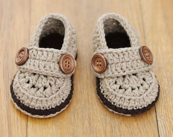 CROCHET PATTERN Baby Loafers in 2 Sizes Easy photo tutorial crochet pattern for Baby shoes Digital file Instant Download