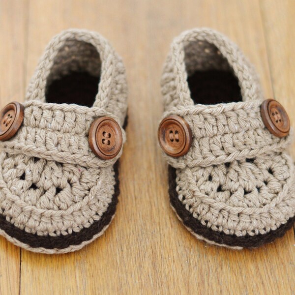 CROCHET PATTERN Baby Loafers in 2 Sizes Easy photo tutorial crochet pattern for Baby shoes Digital file Instant Download