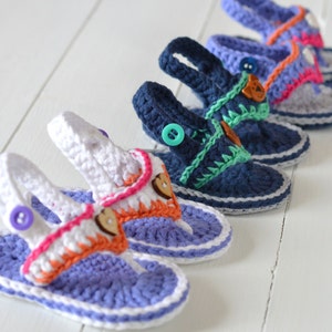 Crochet Pattern Baby Sandals Flip Flops Baby Beach Shoes NEW PATTERN 2 sizes Digital File Instant Download
