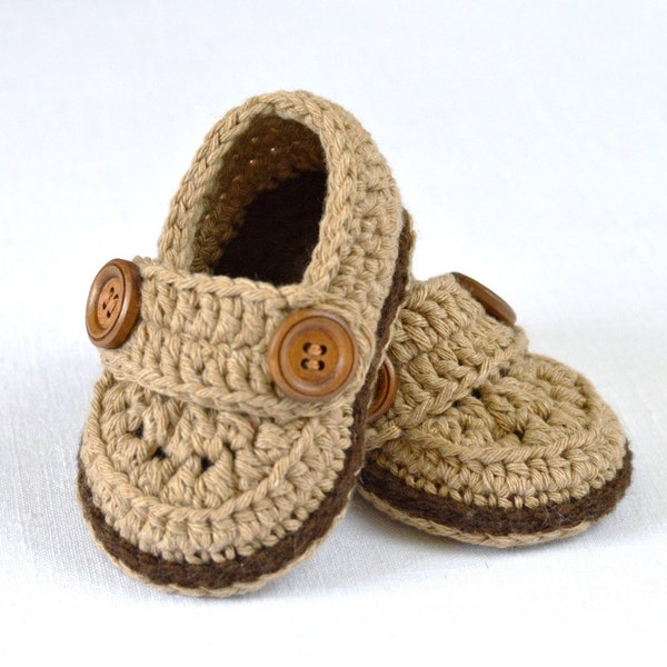 Baby Loafers CROCHET PATTERN easy pattern for crochet baby shoes 2 sizes 3-6 months and 6-12 monthes Digital file Instant Download