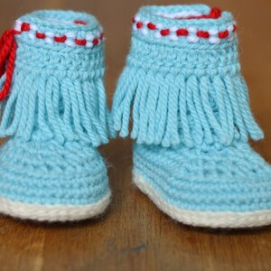 CROCHET PATTERN Baby Moccasin Booties with Fringes sizes 3-6 months, 6-9 months, 9-12 months PDF Instant Download easy booties pattern image 4