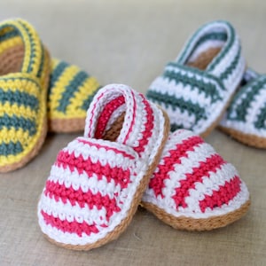 Crochet Pattern Baby Espadrilles Photo Tutorial Digital File Baby Shoes US and UK crochet terms image 2