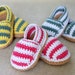 PDF PATTERN Stripy Espadrille Shoes American and English Versions Digital File Instant Download