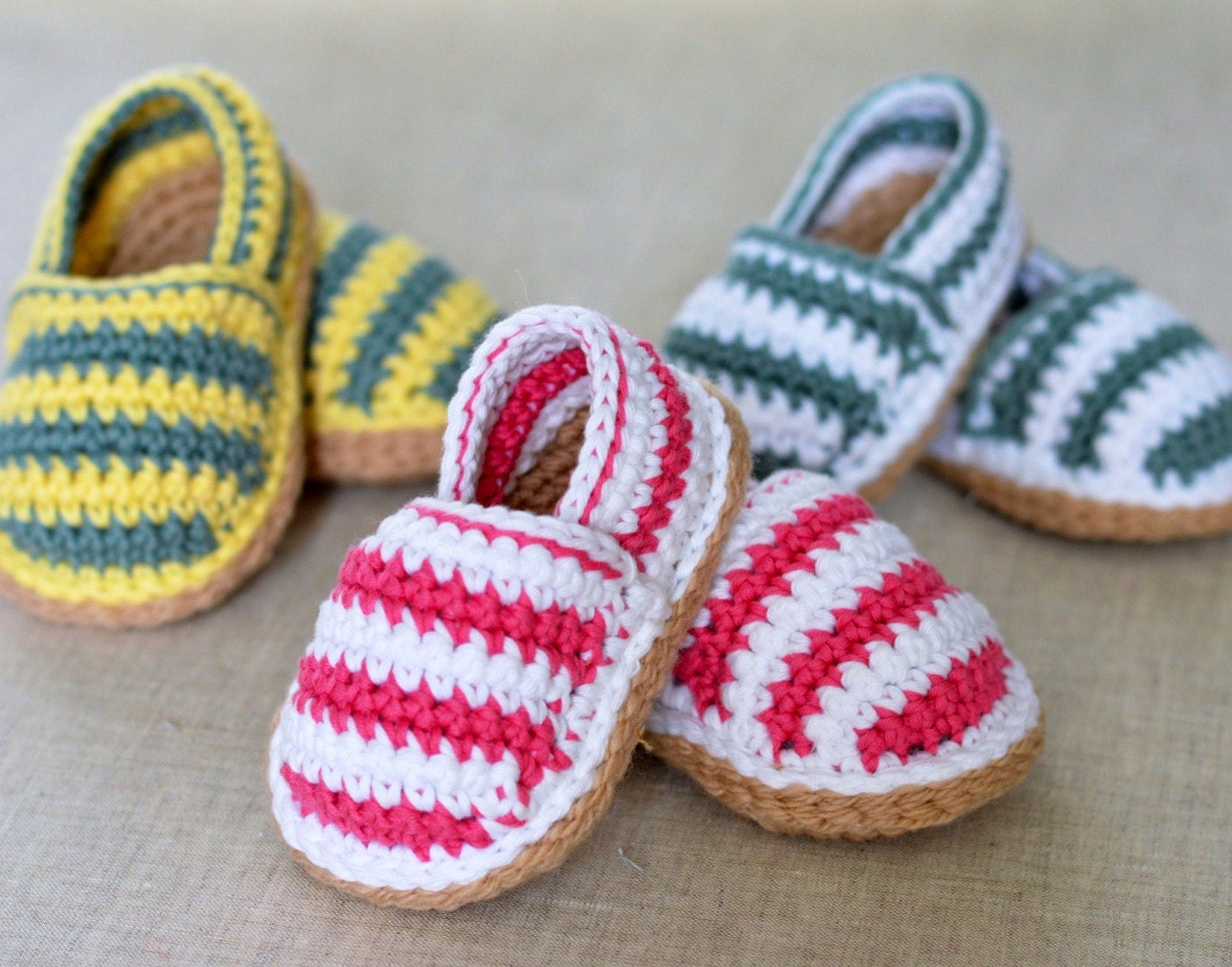 Baby Espadrilles Crochet Pattern Stripy Espadrilles Photo