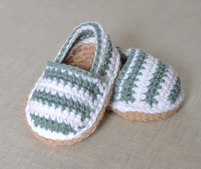 Crochet Pattern Baby Espadrilles Photo Tutorial Digital File Baby Shoes US and UK crochet terms image 1