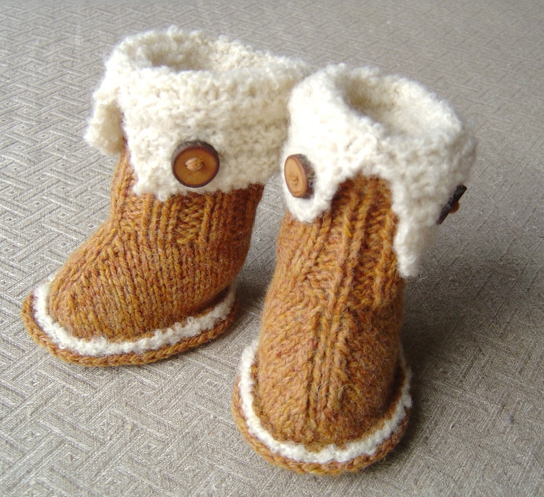 Knitting PATTERN Ugg Style Baby Boots Easy Knitting pattern Etsy