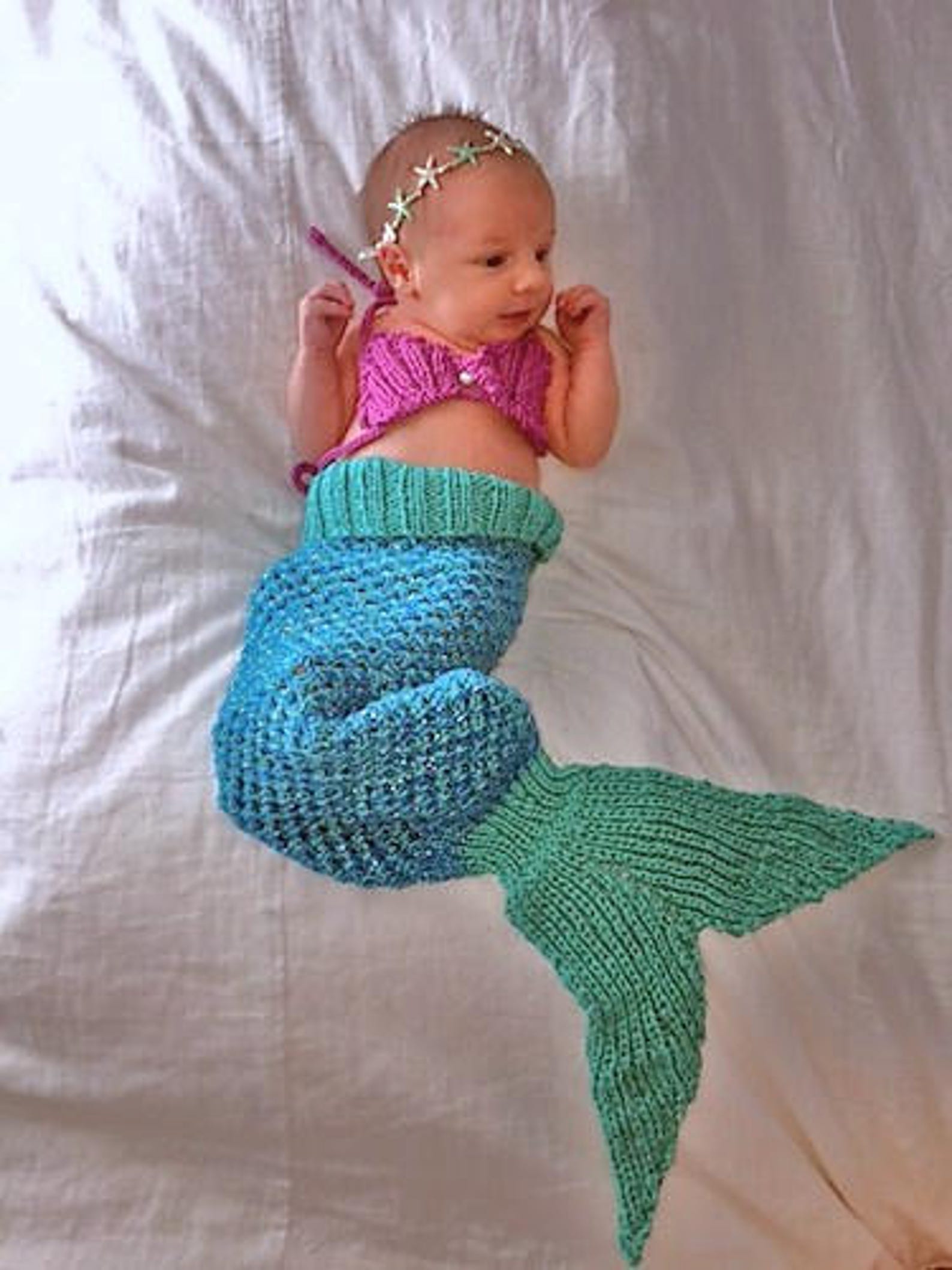 KNITTING PATTERN Baby Mermaid Tail Blanket 5 Sizes Newborn1 Etsy