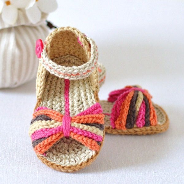 CROCHET PATTERN Baby Sandals Paris Style Baby Shoes Easy Crochet Pattern Photo Tutorial Digital File Instand Download