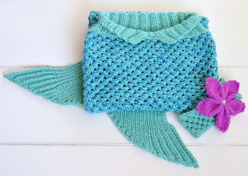 Mermaid Tail Blanket KNITTING PATTERN Multiple Sizes for Etsy