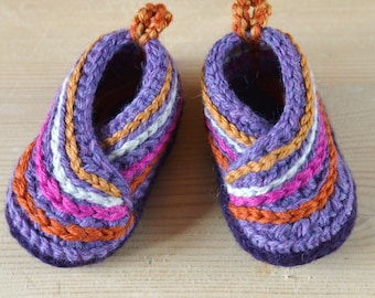 Baby Shoes Crochet Pattern / Wrapover Baby Booties Crochet Pattern /English Only / Baby Kimono Slippers- 3 sizes- Worsted yarn