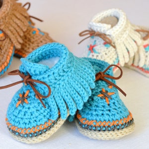 Crochet Pattern Baby Moccasins 3 Sizes Easy Photo Tutorial Digital File Instant Download image 2