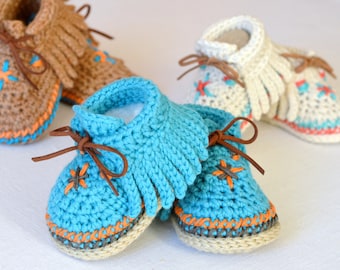 CROCHET PATTERN - Baby Moccasin Shoes -PDF File Instant Download