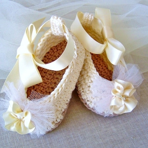 Crochet Baby Ballerina Slippers Pattern: Bridal Booties (Digital File)