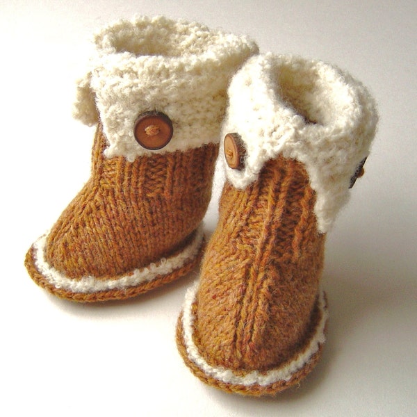 KNITTING PATTERN Baby Booties Pattern easy knitting pattern Baby Boots pattern in 3 sizes PDF instant Download