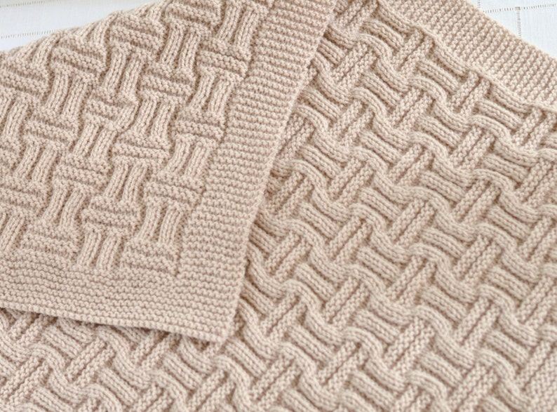 Reversible Baby Blanket KNITTING PATTERN Double Basket Weave Etsy Canada