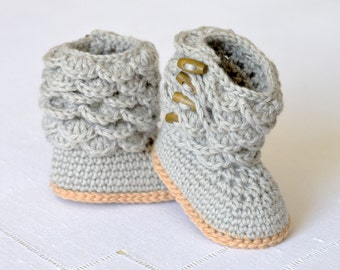 Crochet Pattern Baby Booties, Easy Baby Shoes Pattern, Baby Boots Photo Tutorial, PDF File, Instant Download