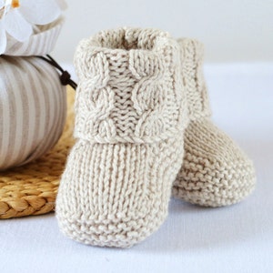 Booties Knitting Pattern Baby Cable Booties Knitting Photo Tutorial PDF Digital File image 2