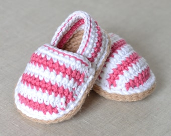 CROCHET PATTERN Baby Espadrilles 3 sizes Instructions with American AND uk crochet terms Written inEnglish only photo Tutorial instant downl