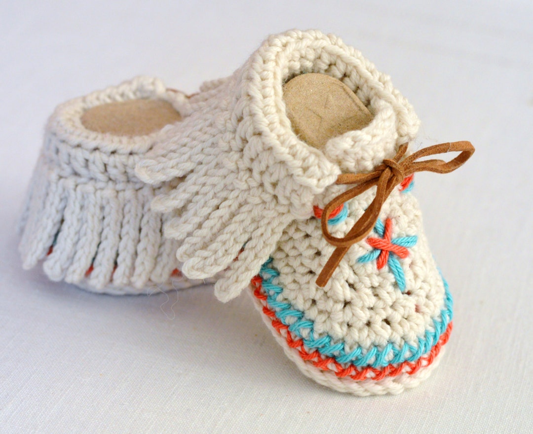 Crochet Pattern Baby Moccasins 3 Sizes Easy Photo Tutorial Digital File