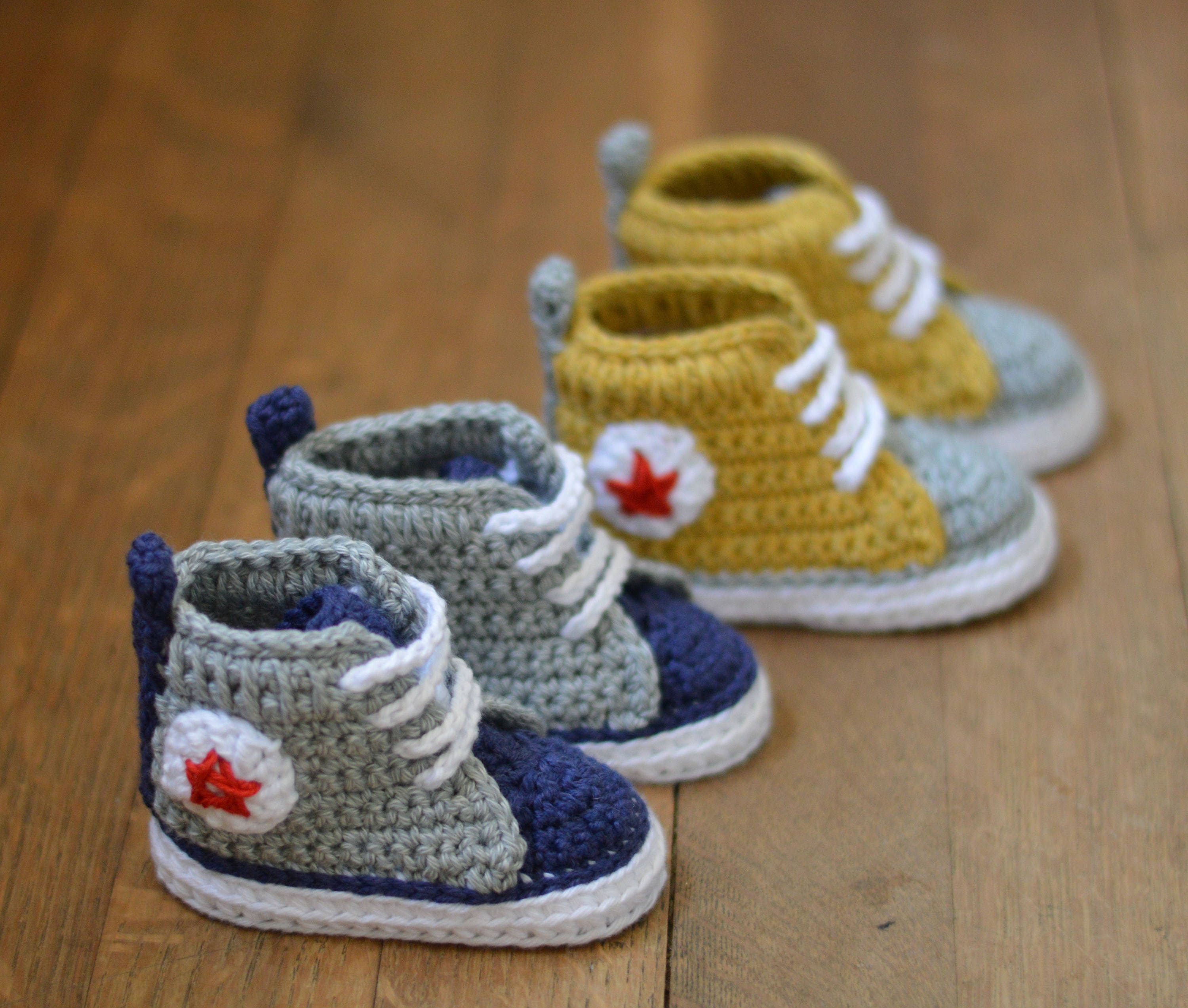 Crochet Pattern Baby Sneakers Easy Baby Bootie Pattern Photo Etsy UK