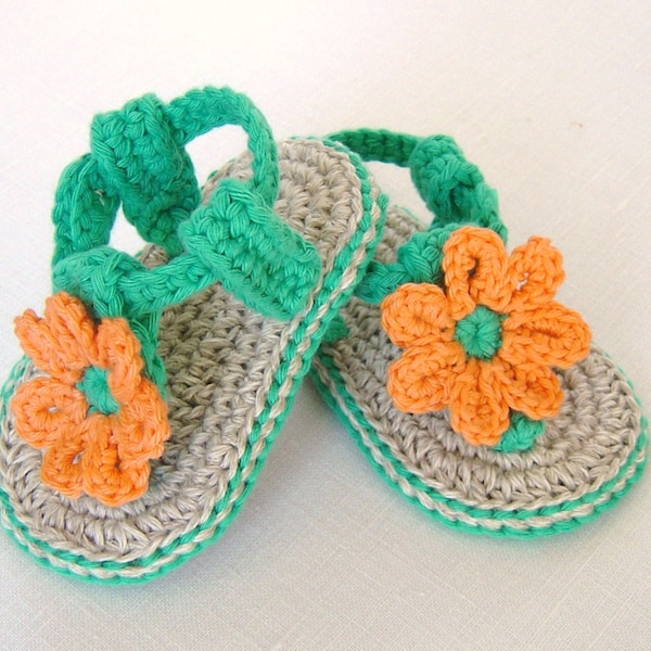 CROCHET PATTERN Baby Sandals with Flowers Easy Photo Tutorial Baby Sandals 3 sizes 3-6 months, 6-12 months, 12-18 months Instant Download