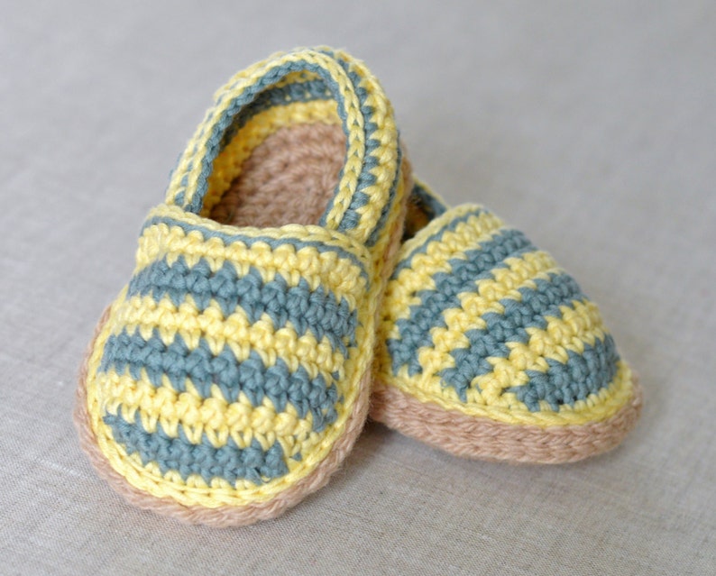 Crochet Pattern Baby Espadrilles Photo Tutorial Digital File Baby Shoes US and UK crochet terms image 3