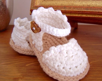 Crochet Baby Espadrille Sandals Pattern: Easy Booties (PDF file)