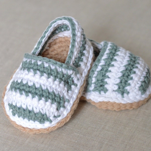CROCHET Pattern Baby Shoes Espadrilles American and UK terms in ENGLISH Stripy Espadrilles pattern digital file instant download