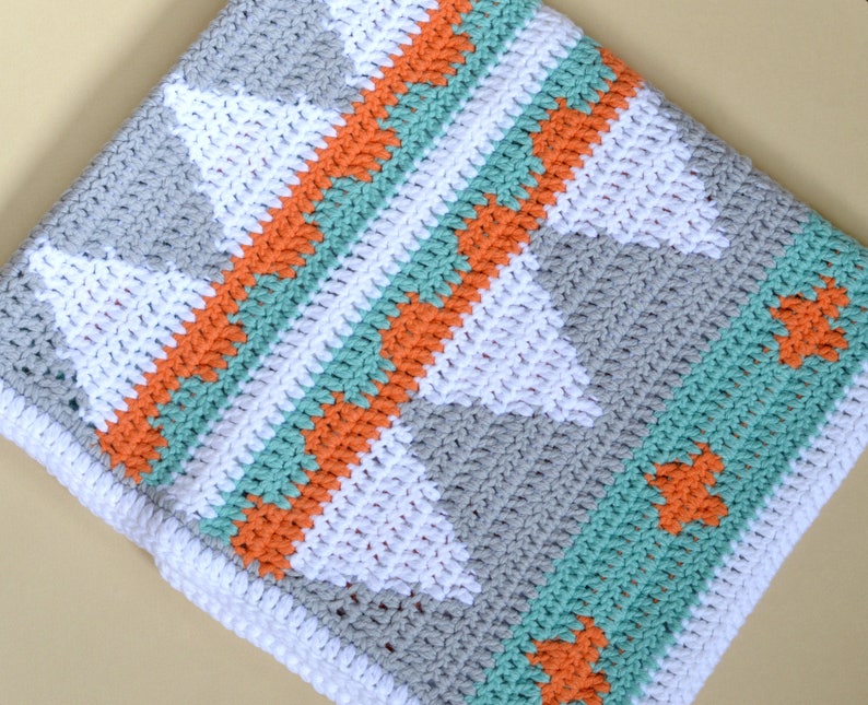 Crochet Pattern Baby Blanket Native American Style Afghan Etsy