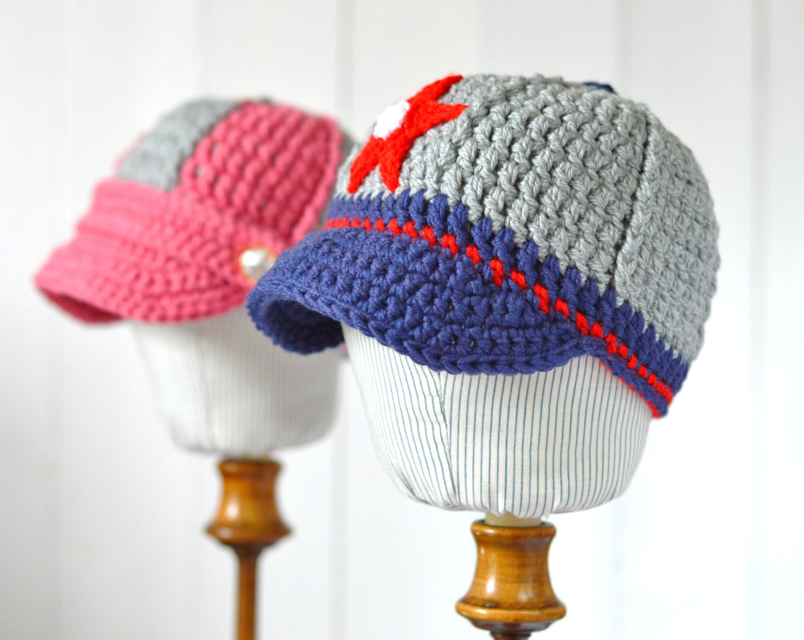 CROCHET PATTERN Baby Baseball 4th July Cap 2 Versions Baby Etsy