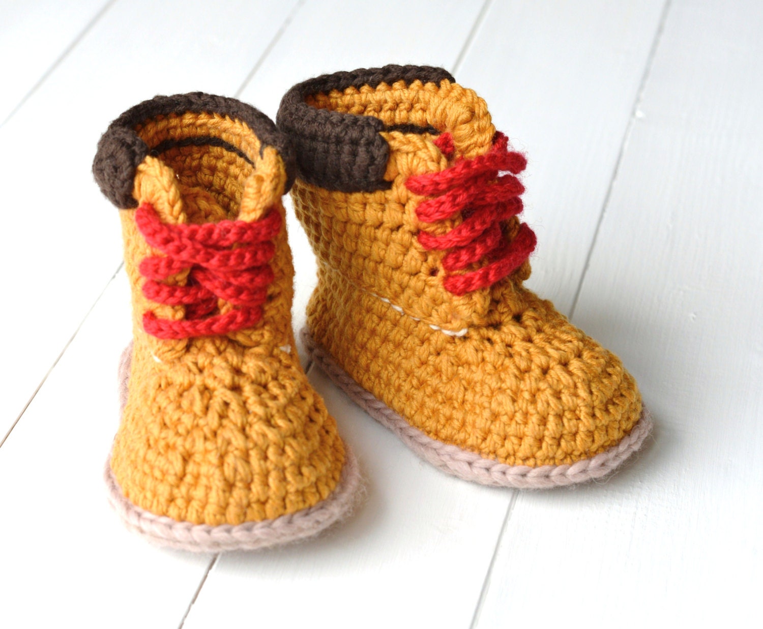 Crochet Pattern Baby Timberland Style Booties Baby Workman | Etsy
