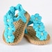 CROCHET PATTERN Baby Sandals with Little Puff Flowers