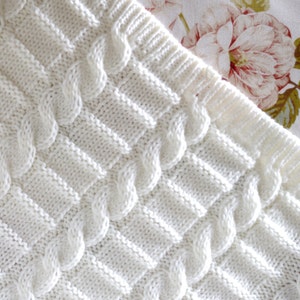 Easy Knitting pattern for baby blanket Instructions for 3 Sizes Easy Beginner Blanket with cables PDF Digital File Instant Download image 2