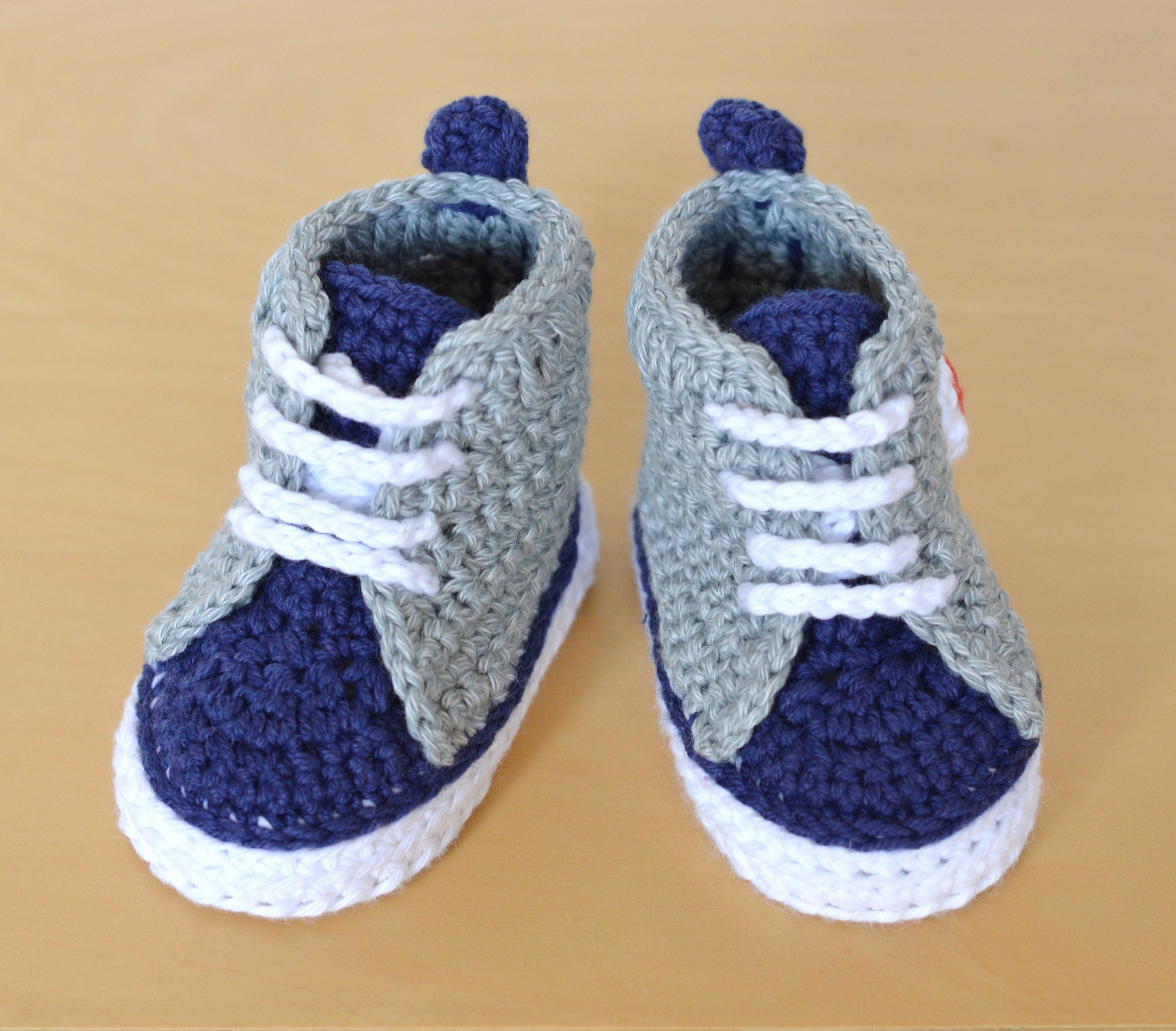 Crochet Pattern Baby Sneakers Easy Baby Bootie Pattern Photo Etsy UK