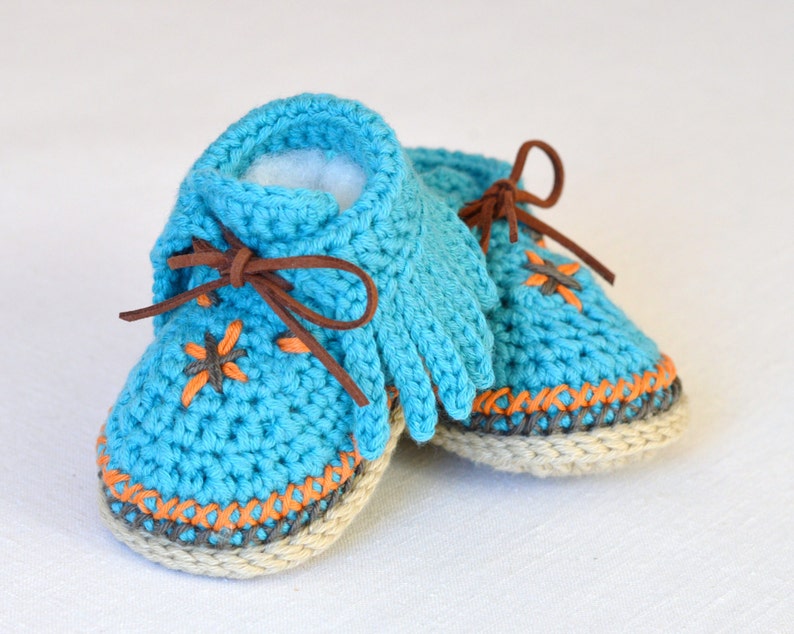 Crochet Pattern Baby Moccasins 3 Sizes Easy Photo Tutorial Digital File Instant Download image 3