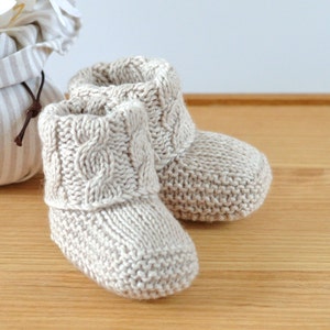 Booties Knitting Pattern Baby Cable Booties Knitting Photo Tutorial PDF Digital File image 5