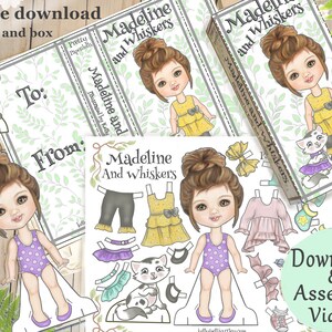 Printable Paperdolls and Gift Box Kit Play Set - Etsy
