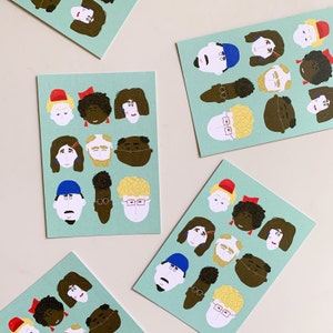 Carte postale faces