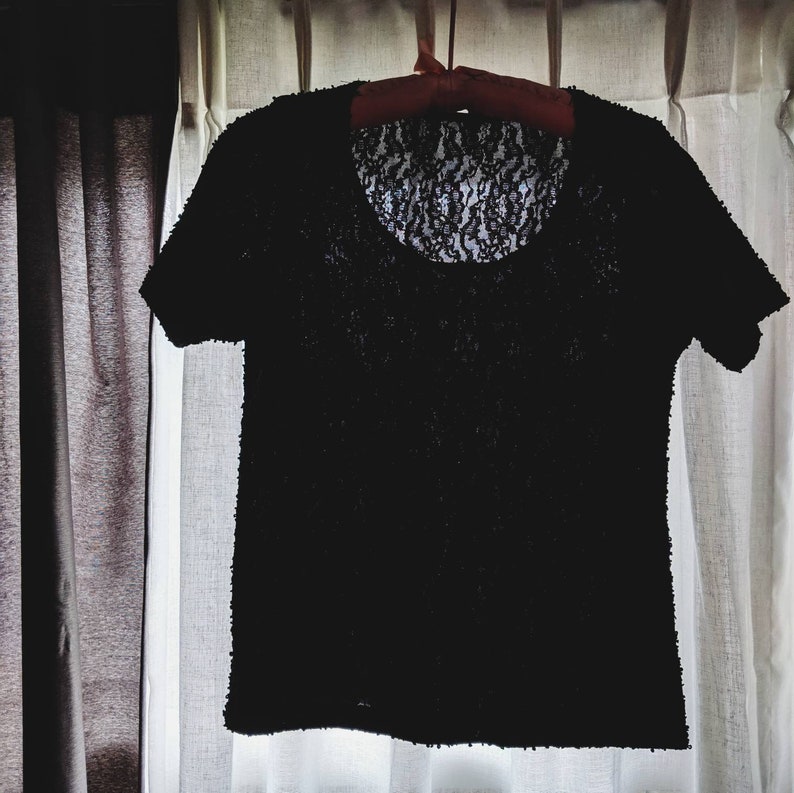 Black lace tee