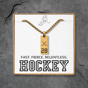 Boys Hockey Player Necklace, Hockey Personalized Gift for Guys, Hockey Birthday Gift, Hockey Team Senior Gift, Mens Hockey Jewelry